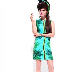 Versace x H&M Blue Palm Sequin Dress